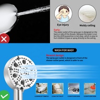 Pommeau de Douche 9 Modes à Jet Puissant, Douchette à Main Haute Pression pour Massage, Usage Hôtelier, Sortie Unique