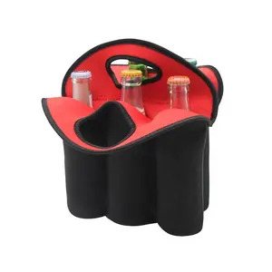 OEM Portátil Isolado 6 Slots Garrafas Vinho Tinto Titular Neoprene Wine Cooler Bag