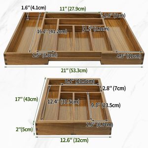 Caja de Almacenamiento de Madera de Acacia de Alta Calidad para Cocina, Organizador de Artículos Pequeños - Product Image 6