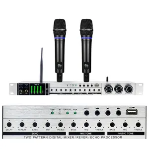 Şarj edilebilir el mikrofonu BT ses işlemci DSP dijital efektler ses işlemcisi ses ile kablosuz mikrofon