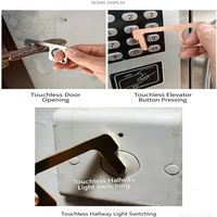 Porte-clés multi-outils de sécurité vintage réglable en alliage de zinc, avec logo gravé au laser personnalisé, ouvre-bouton d'ascenseur sans contact