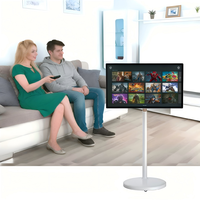 Pantalla Inteligente Móvil de 27/32 Pulgadas, Pantalla Táctil 4K UHD, Televisor Portátil con Ruedas, Batería Integrada, Android 11, Monitor Inalámbrico Giratorio