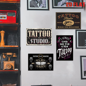 Juego de Letreros Metálicos con Temática de Estudio de Tatuajes, Decoración Retro para Pared de Tienda de Tatuajes, para Estudio o Cuarto de Hombre - Product Image 2