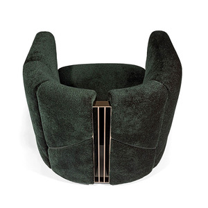 Chaise longue de mobilier design moderne haut de gamme de luxe <span class=keywords><strong>Fauteuil</strong></span> en velours <span class=keywords><strong>vert</strong></span> avec détails en métal Chaise <span class=keywords><strong>club</strong></span> contemporaine - Product Image 2