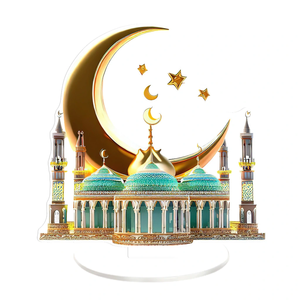 Ornement en acrylique DAMAI Ramadan Moon Castle, taille moyenne, artisanat décoratif fait main pour la décoration de la maison et des fêtes - Product Image 2