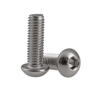 Hex Head Button Socket Screw Allen Hexagon Thread Metric Machine Bolt M2 M2.5 M3 M4 M5 M6 M8 304 Stainless Steel Black Steel