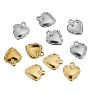 Pendentif en forme de cœur en acier inoxydable, plaqué or et argent, pour la fabrication de colliers, accessoires de bijoux DIY, 20mm - Product Image 5
