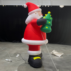 Nuevo diseño inflable Navidad Santa Claus 2M personalizado Blow Up Navidad enorme Navidad inflable dibujos animados Santa con LED - Product Image 3