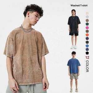 AR8808 High Quality Washed Vintage <b>t</b> <b>Shirt</b> <b>Men</b> Custom Oversized Tshirt 250 Grams Heavyweight Oversized <b>t</b> <b>Shirt</b> - Product Image 1