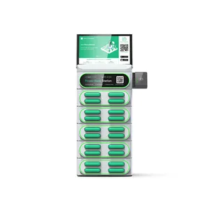 Vendita calda oem 20 slot impilamento condivisione power bank rental station vending business caricatori veloci chiosco in piedi con macchine pos