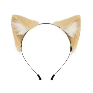 ربطة رأس على شكل أذن للكلب والثعلب والقطة المثيرة للتأثير كوسبلاي مصنوعة يدويًا مرتفعة الطلب