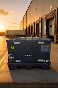 Heavy-duty Hdpe Anti-static Case 1130*725*745mm Foldable Stackable Esd Plastic Pallet Box <b>for</b> Safe Electronic Component <b>Storage</b> - Product Image 3