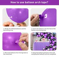 Kit de 92 Ballons en Latex Violet Durables et Guirlande Noire pour Décorations de Fête d'Anniversaire d'Adolescents (Utilisation Hélium/Air)