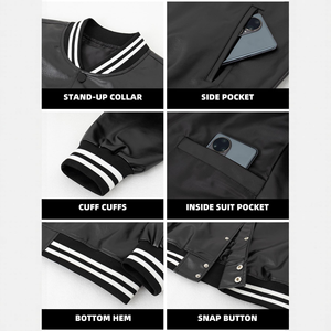 Fabricant OEM, veste varsity sur mesure de haute qualité pour hommes, polyester/coton, col en V, broderie du logo sur le devant - Product Image 5