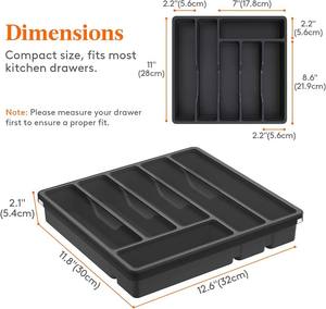 Özelleştirilmiş çatal mutfak aleti tutucu 6 bölmeler plastik gümüş tepsi kapaklı çekmece - Product Image 4
