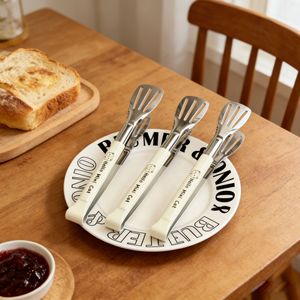 Pinzas para alimentos de acero inoxidable, 2 piezas, utensilios de cocina resistentes al calor para asar, freír y manipular carne - Product Image 3