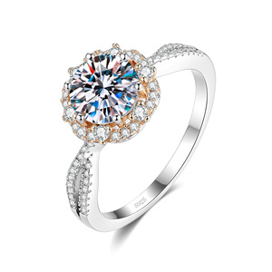 Anel de Flor Colorido em Moissanite com Design de Princesa em Prata S925 para Mulheres, Ajustável, Presente Romântico de Noivado - Product Image 5