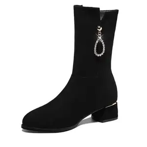 Bayanlar orta tüp boot 2024 yeni varış moda çizmeler kadınlar için son kış çizmeler sıcak satış suka