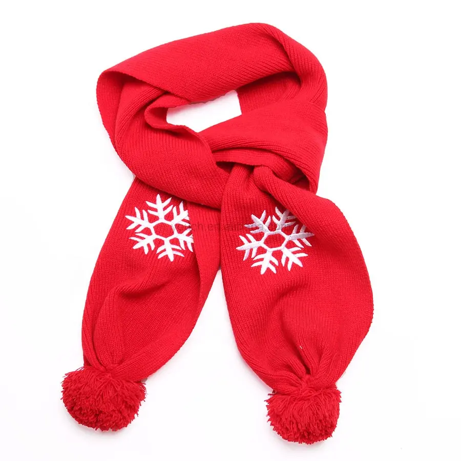 Jacquard Weave Scarves Snow Design Knitted Winter Neck Scarf Winter Knit Warmer Scarf-----Accept Custom Design