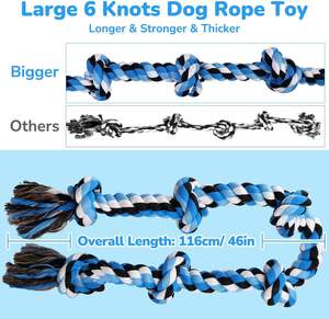 Eco-Friendly Cotton Blend Rope Tug <b>Toy</b> for Large <b>Dogs</b> Durable Pet <b>Dog</b> Chew <b>Toy</b> Big <b>Dog</b> Rope Plaything - Product Image 2