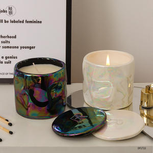 Portavelas de Cerámica Personalizado con Tapa, 8.4 cm, Cilíndrico, Decoración para el Hogar DF1722 DF1723 - Product Image 5