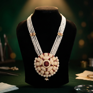 Indian Rajasthani Traditional Chid Moti Pink Flower Long Rani Haar <b>Set</b> for Wedding <b>Bridal</b> Ethnic <b>Jewelry</b> - Product Image 6