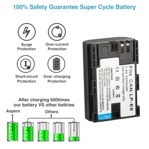 Jhtc LP-E6 pin 2200mAh cho Canon EOS 5DS 5D 6D 7D 60D 60Da EOS 70d Mark II Mark III 80D XC10 <span class=keywords><strong>DSLR</strong></span> LPE6 LP E6 Pin - Product Image 6