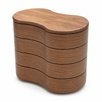 Table basse rotative en bois massif avec rangement multi-niveaux, table d'appoint au design créatif et irrégulier, table centrale de style géométrique moderne
