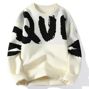 Suéteres de manga larga de punto a la moda con logotipo personalizado, Jersey de algodón, ropa de invierno para hombre, suéter de punto para hombre