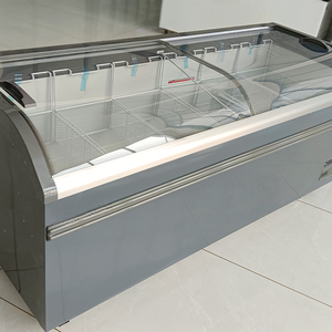 <span class=keywords><strong>Réfrigérateur</strong></span> commercial à température unique JINYU, prix usine, vitrine d'îlot de supermarché, vitrine incurvée en verre, affichage numérique - Product Image 4