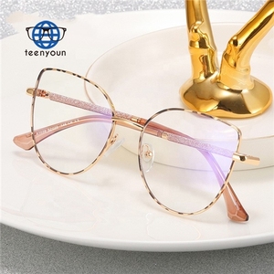 Teenyoun-gafas De Sol con bloqueo De luz azul para mujer, <span class=keywords><strong>Lentes</strong></span> De Sol con montura De ojo De gato De la Fama De Metal, Hd, diseñador De marca - Product Image 1