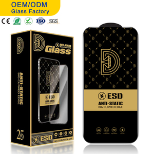 Protector de Pantalla de Vidrio Templado 9H con Cobertura Total Antiestática ESD Golden Diamond de 0.4MM para <span class=keywords><strong>iPhone</strong></span> 13 <span class=keywords><strong>14</strong></span> 16 15 Pro 17 Pro Max 15 Plus - Product Image 1