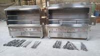 Fourneau à kebab commercial robuste, barbecue vertical au gaz ou au charbon de bois