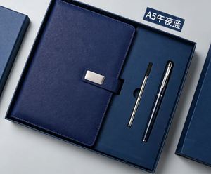 Promotional Luxury Gifts Set With Logo Leather Cover Notebook Business Gift Thermos Box Package With Bottle and Paper Bag - Product Image 4