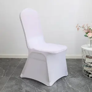 MF-L715 wholesale universal white stretch spandex banquet wedding chair covers for wedding