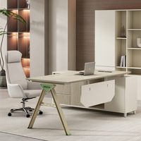 Scrivania per Computer in PVC MEKIA per Manager ed Executives con Mobile Laterale 1,6m Set Moderno e Semplice con Sedia da Ufficio
