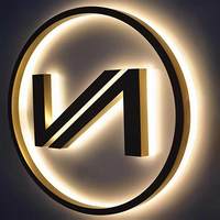 Papan Tanda LED Backlit Logo Kustom Grosir Besar, Huruf Saluran Stainless Steel Back Glow, Papan Tanda Dinding Bisnis