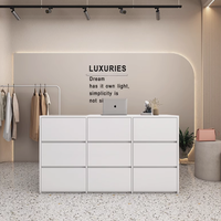 Comptoir de réception en noyer pour bureau commercial, salon, personnalisé, unique, bureau d'accueil