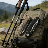 Couteau pliant en acier D2 avec manche en nylon personnalisable, adapté pour le camping et la randonnée en plein air