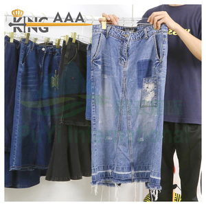 Jupe longue en jean d'été Puyi, d'occasion, de grande marque, originale, pour femme, vente en gros - Product Image 3