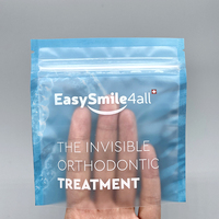 Pochette personnalisée imprimée pour appareils dentaires invisibles, emballage plat à fermeture éclair pour orthodontie médicale, pochette dépolie pour gouttières transparentes
