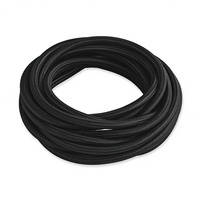 Cable Eléctrico Aislado de PVC Multifilar con Revestimiento de Tela Negra BRIGHTTIA, Cable Textil de 16 Pies para Lámparas Colgantes