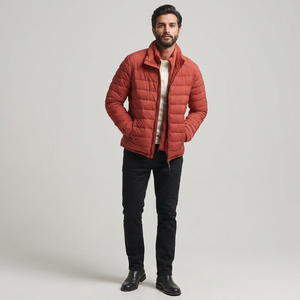 Chaqueta Acolchada de Lona de Primera Calidad, Nueva Moda, para Hombre, Ligera, Resistente al Agua, Cálida, Acolchada, Cómoda, con Cuello Alto - Product Image 1