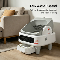 Bac à litière automatique intelligent, bac à litière autonettoyant pour chat, grande capacité, toilette automatique pour chat avec contrôle par application pour plusieurs chats
