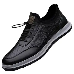 Sapatos masculinos de negócios outono design retrô pu jacquard superior exclusivo estilo de caminhada casual para homens