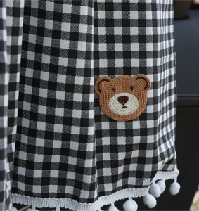 Pare-soleil de fenêtre latérale Ours brun Rideaux en coton/lin Cuisine Demi-court Protection pour bébé Chambre d'enfant Utilisation à la maison et en voiture Écologique - Product Image 3