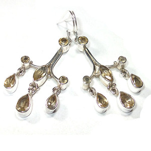 Pendientes citrino amarillo natural plata de ley pura hecho a mano diseño único pendiente de piedras preciosas pendientes citrino amarillo - Product Image 3