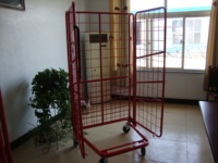 Chariot de manutention en treillis métallique pour entrepôt, économique, capacité de charge 500 kg, surface galvanisée, roulettes pivotantes avec frein