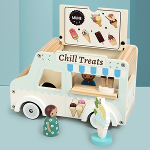 Camion de crème glacée en bois pour jeu d'imitation, ensemble de jouets de <span class=keywords><strong>cuisine</strong></span> pour enfants, ensemble de <span class=keywords><strong>cuisine</strong></span> pour enfants, <span class=keywords><strong>cuisine</strong></span> de jeu - Product Image 3