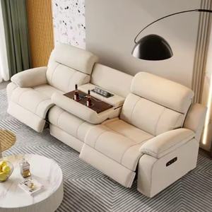 Ensemble de meubles de salon modernes en cuir véritable de luxe personnalisé populaire D 2025, canapé inclinable, fauteuil de massage - Product Image 3